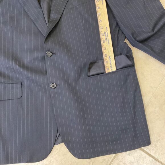 Brooks Brothers wool Blazer Mens 43R Black Chalk Stripe Pinstripe Sport Coat USA - Picture 8 of 14